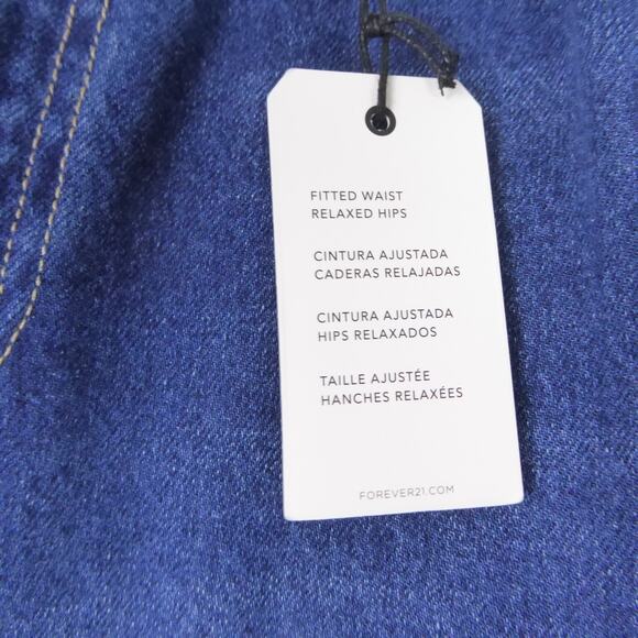 Forever 21 Denim Jogger Pants Womens SZ S Cargo Pockets High Rise Elastic Waist - Picture 9 of 16